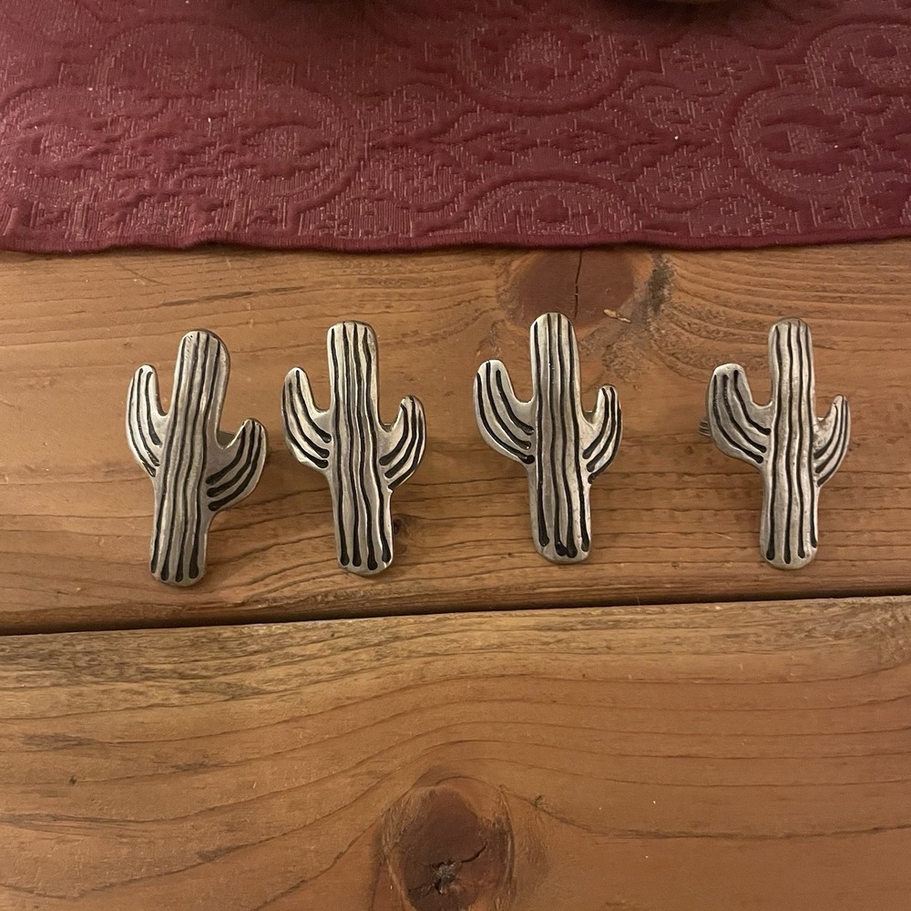 Vintage Cactus Napkin Ring Holders Southwestern Set of 4